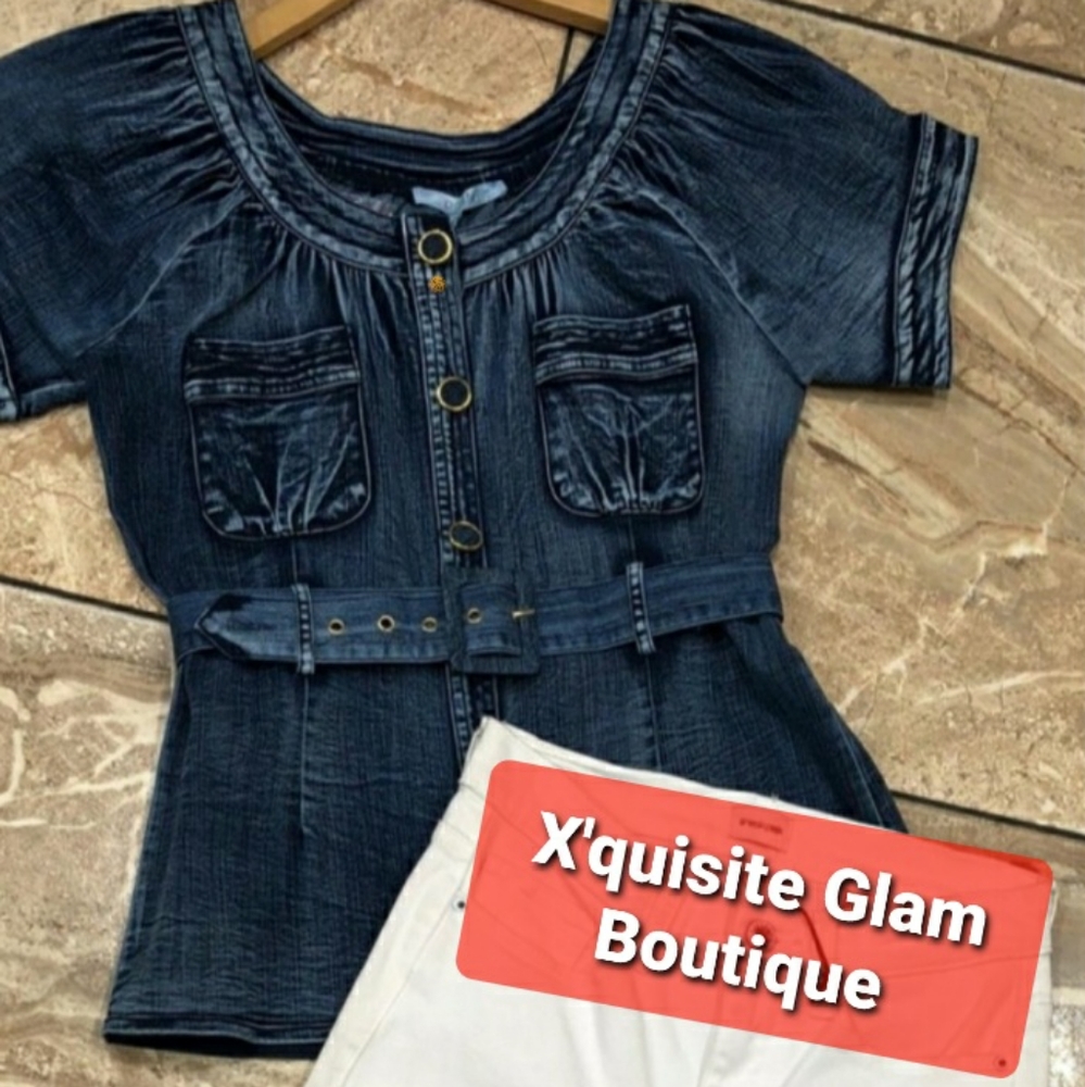 Denim Belted top
